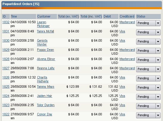Paynetdirect orders