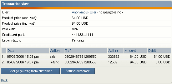 The transaction view