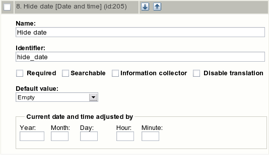 Class attribute edit interface for the "Date and time" datatype.