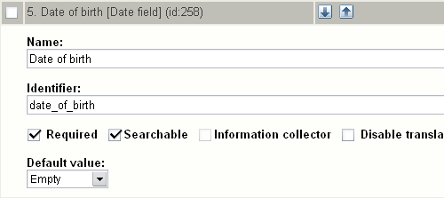 Class attribute edit interface for the "Date" datatype.