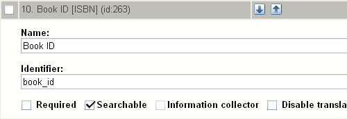 Class attribute edit interface for the "ISBN" datatype.