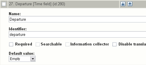 Class attribute edit interface for the "Time" datatype.