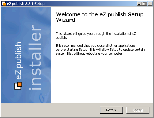 Step 1: Welcome dialog