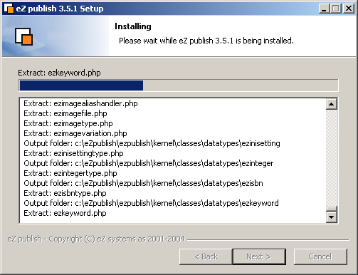 Step 5: Installation in progress