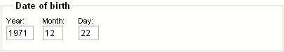 Object attribute edit interface for the "Date" datatype.