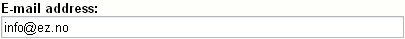 Object attribute edit interface for the "E-mail" datatype.