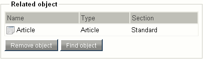 Object attribute edit interface for the "Object relation" datatype.