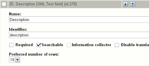 Class attribute edit interface for the "XML block" datatype.
