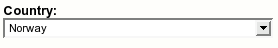 Object attribute edit interface for the "Country" datatype.