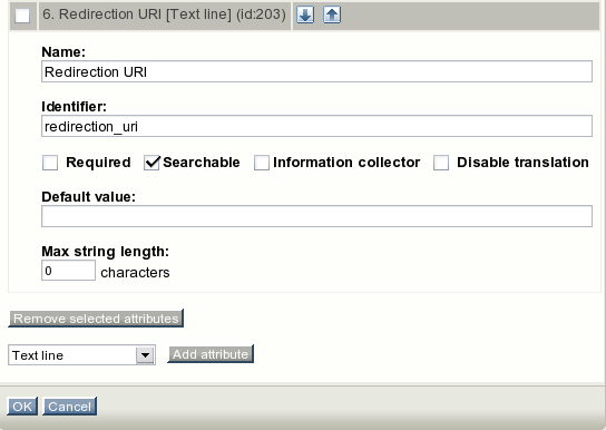 A fragment of the class edit interface.