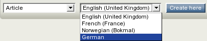 The "Create here" interface.