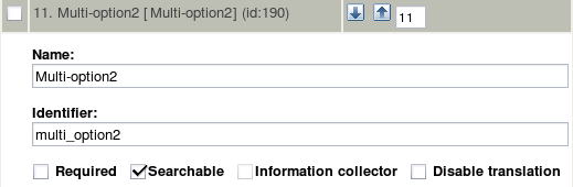 Class attribute edit interface for the "Multi-option2" datatype.