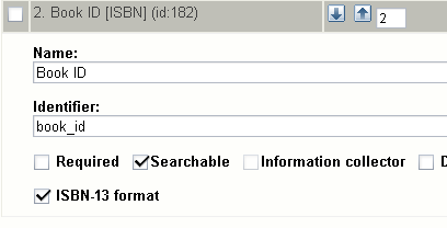 Class attribute edit interface for the "ISBN" datatype.