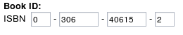 Object attribute edit interface for the "ISBN" datatype when in ISBN-10 mode.