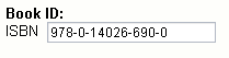 Object attribute edit interface for the "ISBN" datatype.
