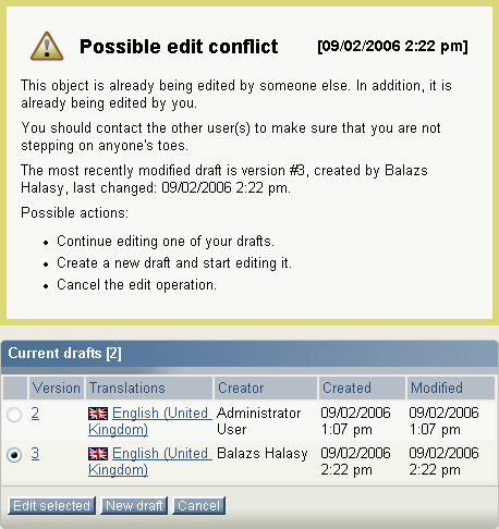 Edit conflict - multiple users.