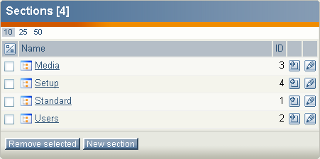 The "Section" interface.