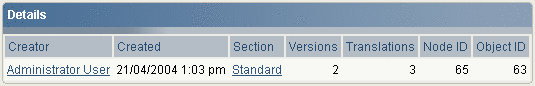 Node and object details.