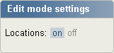 Edit mode settings.