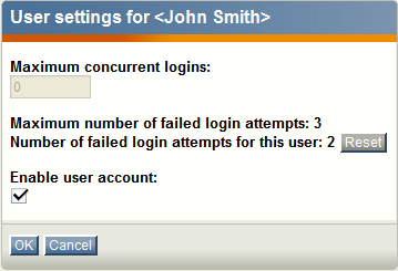 User account settings