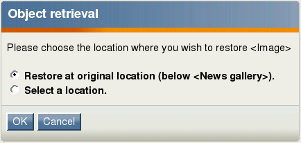 The "Object retrieval" interface The "Object retrieval" interface