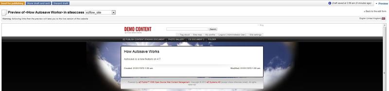 Autosave Previewing Content