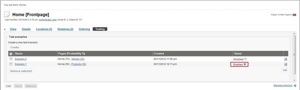 Changing Test Scenario State