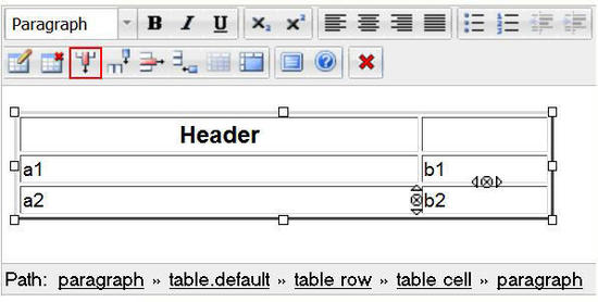 Delete column with button