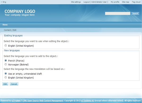 Editing Language Settings