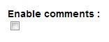 Enable Comments Check-box
