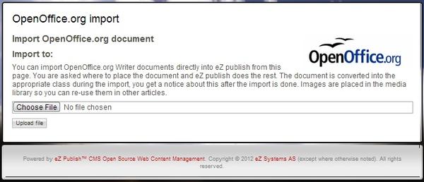 Importing OpenOffice.org Document