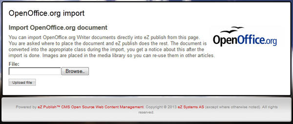 Importing OpenOffice.org Document