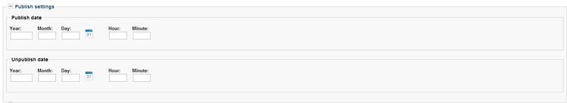 Publish Settings Attributes
