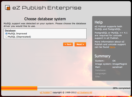 Setup Wizard Choose Database