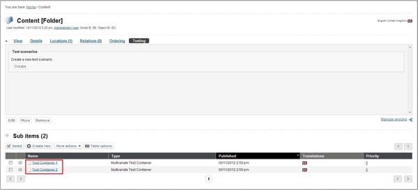 Test Container Content