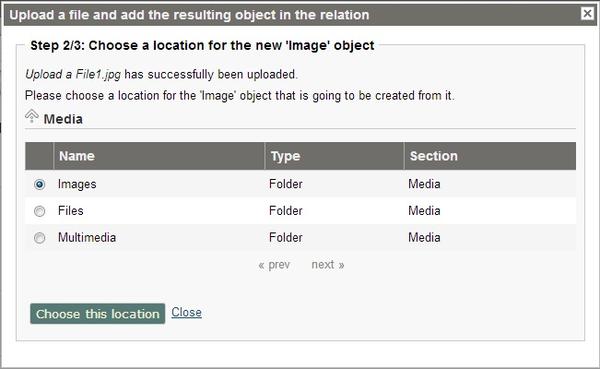 Uploading a File Step 2