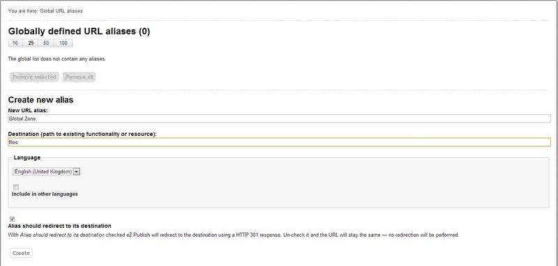 URL Alias Creation